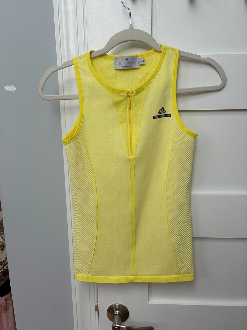 Stella McCartney Neon Yellow Athletic Tank with Front Zip size XS
